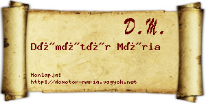 Dömötör Mária névjegykártya