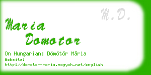 maria domotor business card